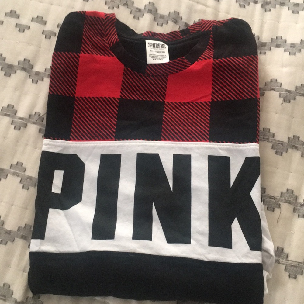 PINK VS checkered long sleeve